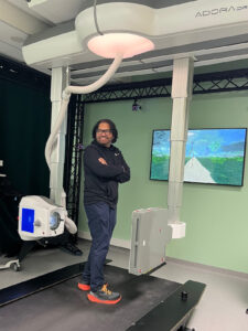 Sandip Biswal, MD participates in a demonstration at the MOBI Lab.