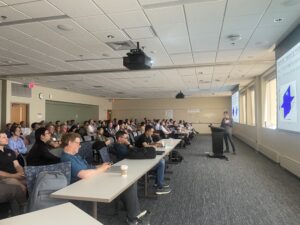Dr. Lustig delivers his lecture at the conference.