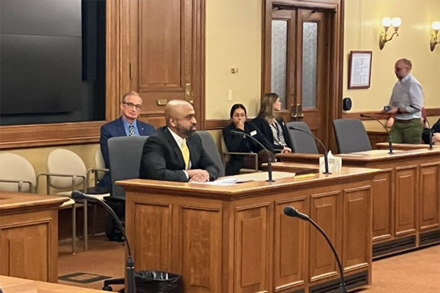 Anand Narayan advocating for expanded breast cancer in meeting