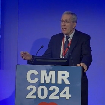 David Bluemke, MD, PhD speaking at the Society for Cardiovascular Magnetic Resonance’s annual conference.