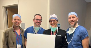 Paul Laeseke, MD, PhD; Timothy Ziemlewicz, MD; Erica Knavel Koepsel, MD; and John Swietlik, MD performed the first clinical histotripsy-based ablation in Wisconsin.
