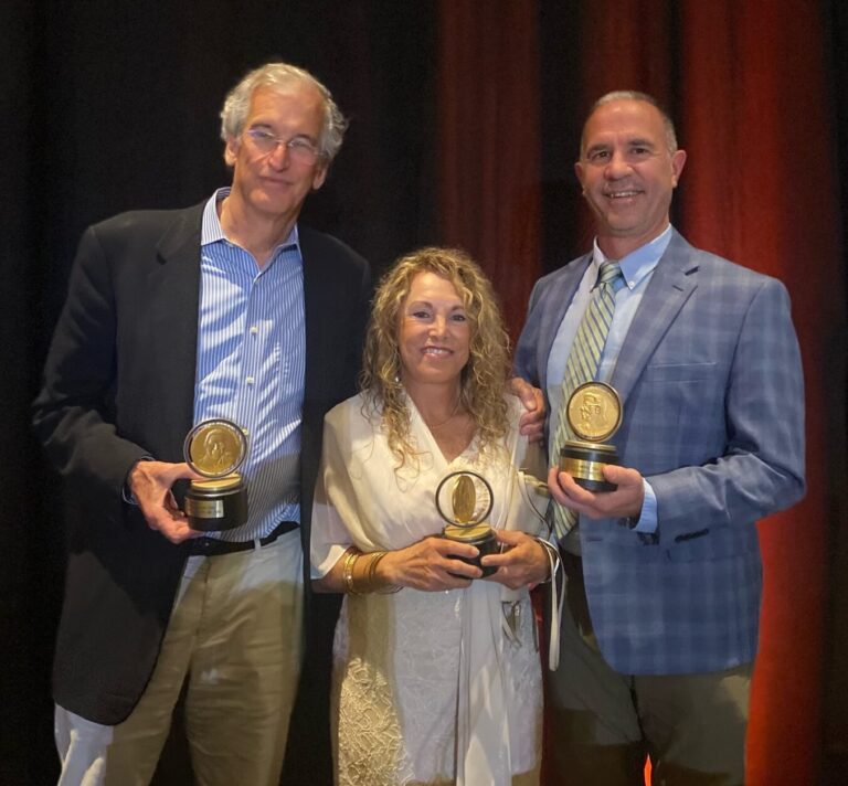 Perry Pickhardt, MD (right) accepted a Gold Medal Award at the Annual SAR meeting. William Mayo-Smith, MD (left) and Giovanna Casola, MD (middle) also accepted Gold Medal Awards at the meeting.