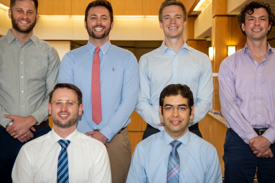Group photo of Abdominal Fellows: Casey McRoy, James Flannery, David Somsen, Edward Lawrence, Andrew Wentland, Abdelrahman Abdelazim