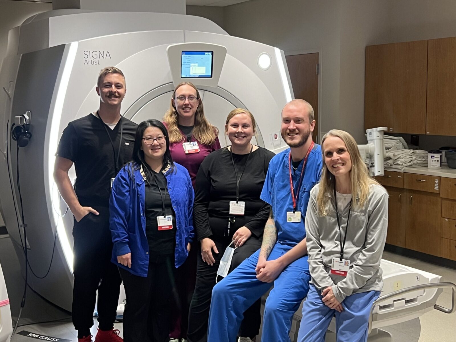 Lead Worker Colton Chambers and second shift colleagues Song Yang, Brenda Mayer, Trisha Grindle, Weston Grefe and Keesha Sharp.