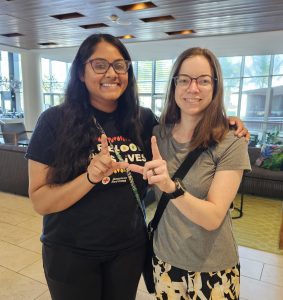 Residents Vyshnavi Reddy (left), MD and Jessica Perry, MD (right) participated in the conference.