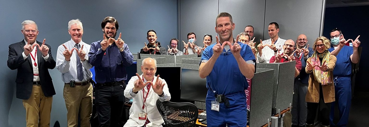 Members of the UW Department of Radiology celebrating the grand opening of the abdominal reading room.