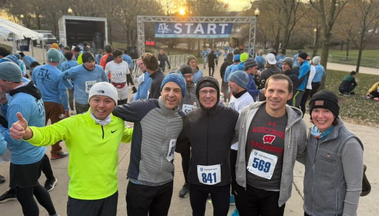 Meghan Lubner, MD (far right) and Tim Szczykutowicz, PhD (second from right) completed the RSNA 5K Fun Run with impressive placings! Dr. Lubner finished as the 5th woman overall and 2nd in her age group, Dr. Szczykutowicz finished 7th overall and was the 3rd in his age group.
