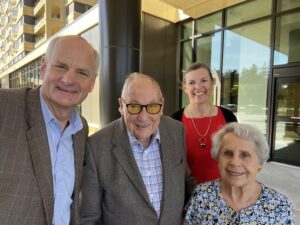 Thomas Grist, Duane Bluemke, Sara DeTienne and Dorothy Bluemke celebrate the new endowed professorship honoring the Bluemke’s son, David.