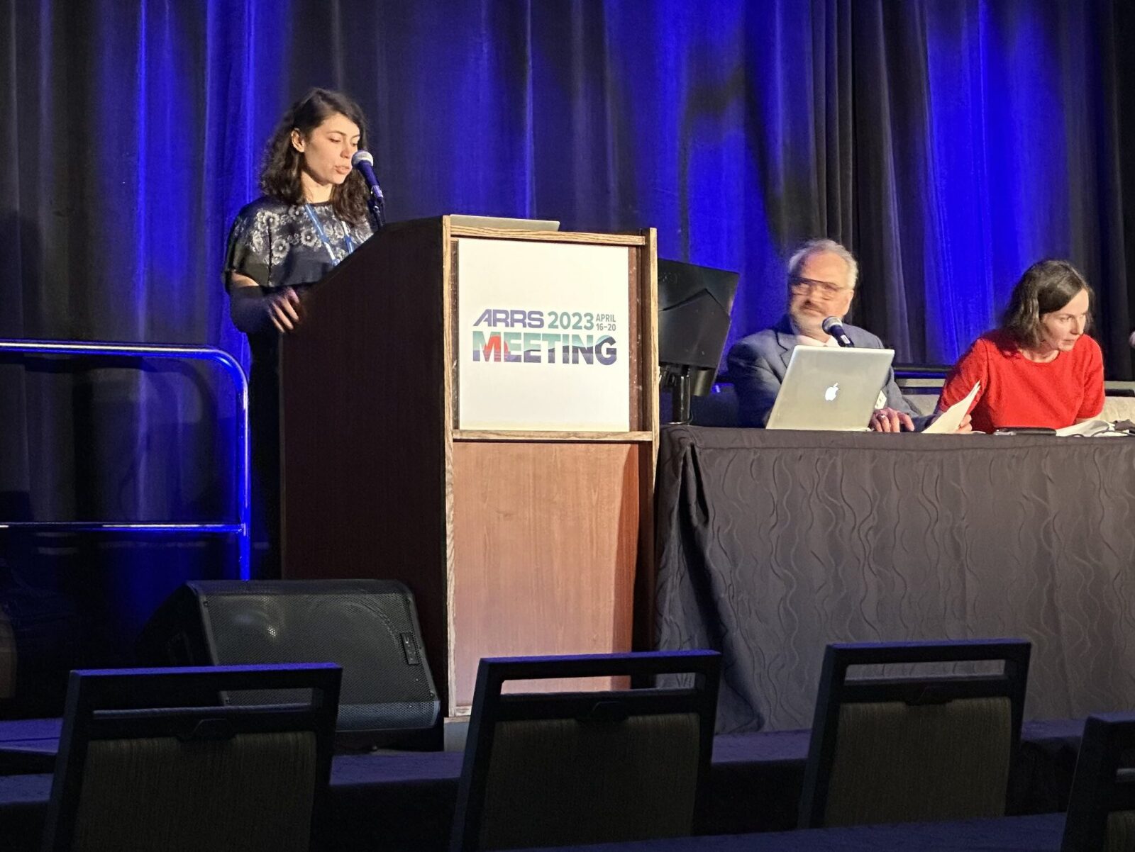 At the Emerging Research Session on April 18, resident Ece Meram, MD presented…twice! (Photo courtesy of Erica Knavel Koepsel)