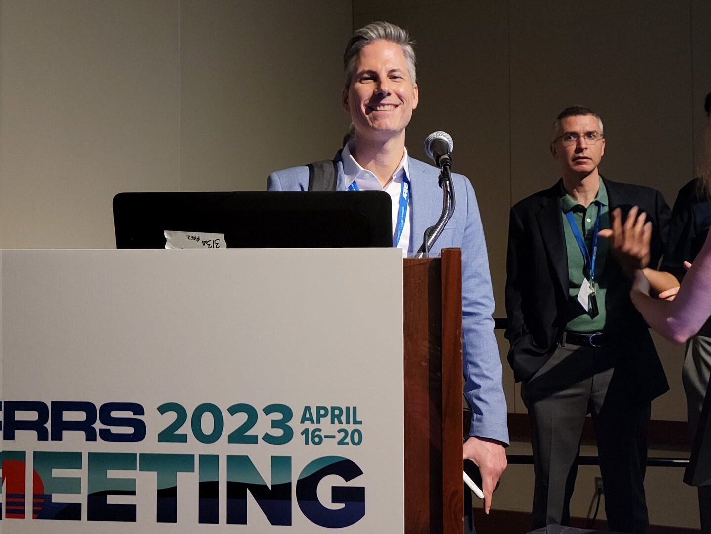 Humberto Rosas, MD discussing “MSK Infection Update: what do I need to say and do?” on April 19. (Photo courtesy of Jade Anderson)